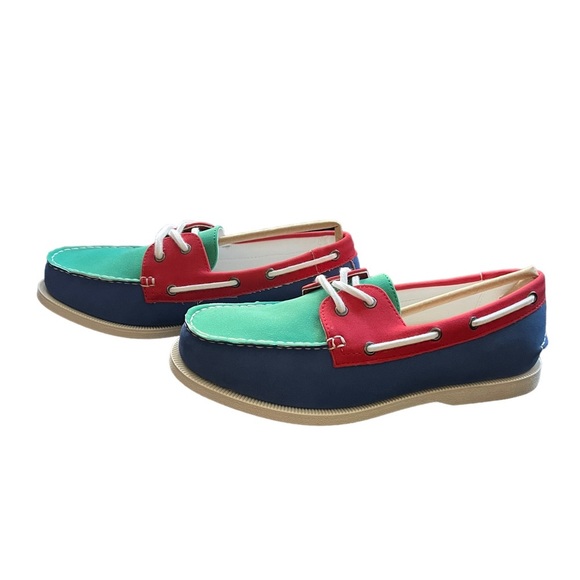 Club Room Elliott Blue/Green Boat Shoes - Picture 8 of 8